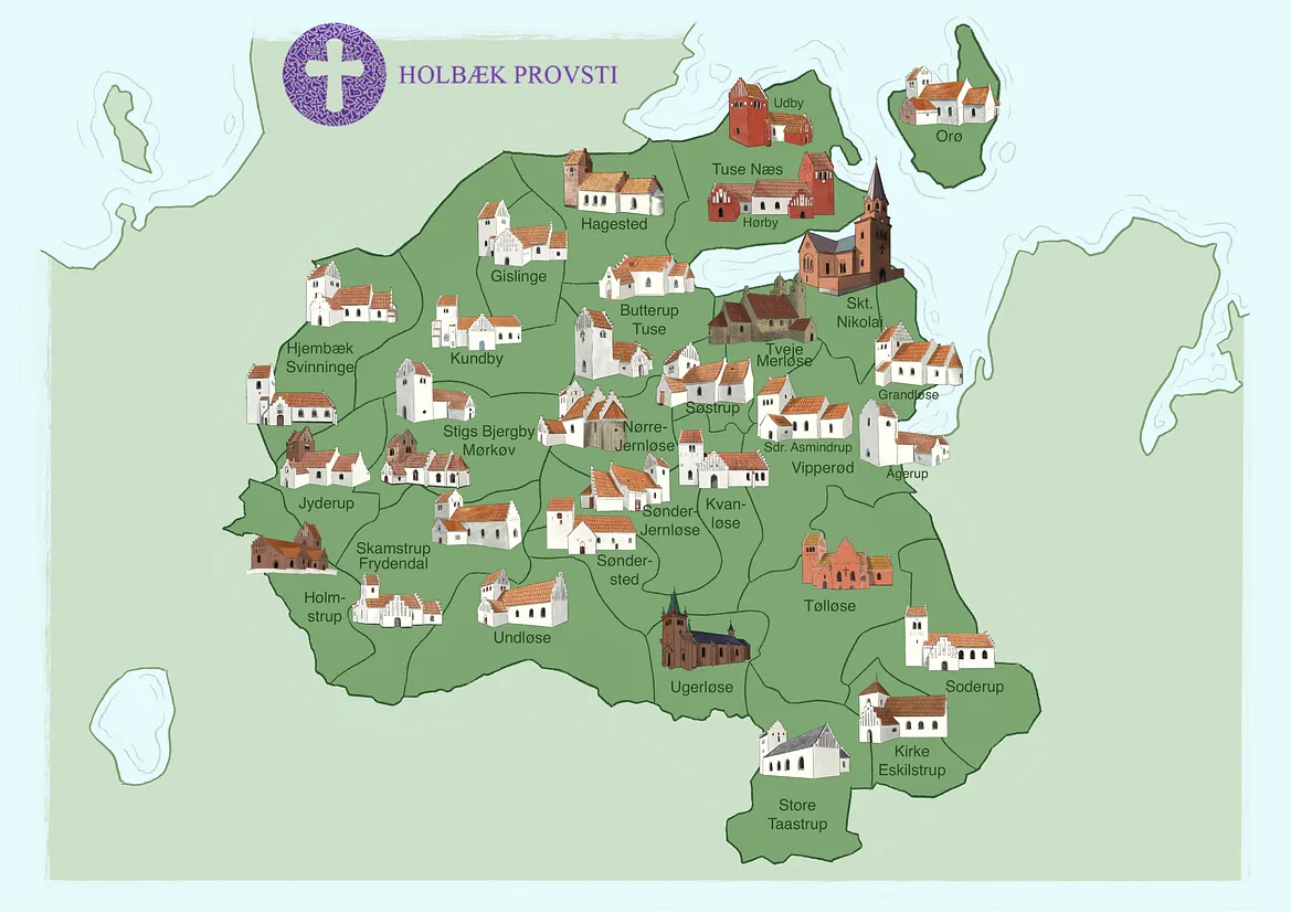 Kort over Holbæk Provsti